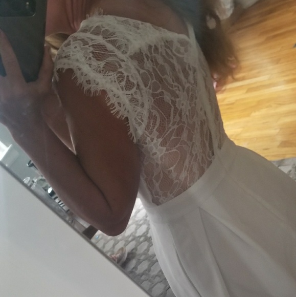 Cute white dress for a bridal shower, elopement, - Picture 3 of 4